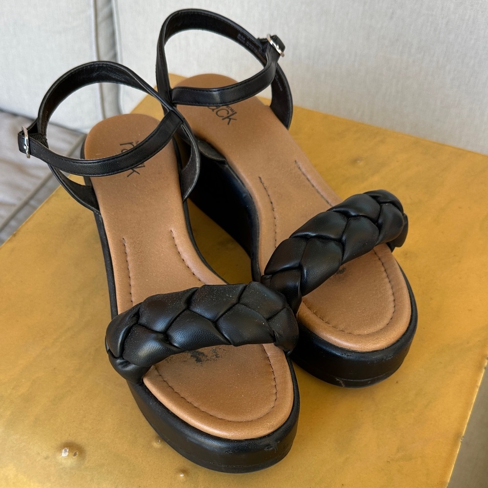 Elegant Black Braided Sandals